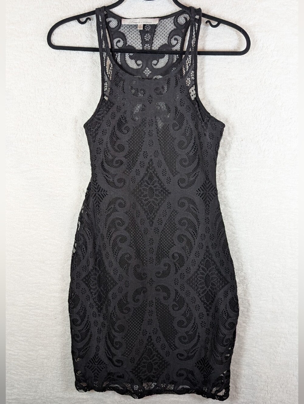 Lovers + Friends Black Lace Mini Dress